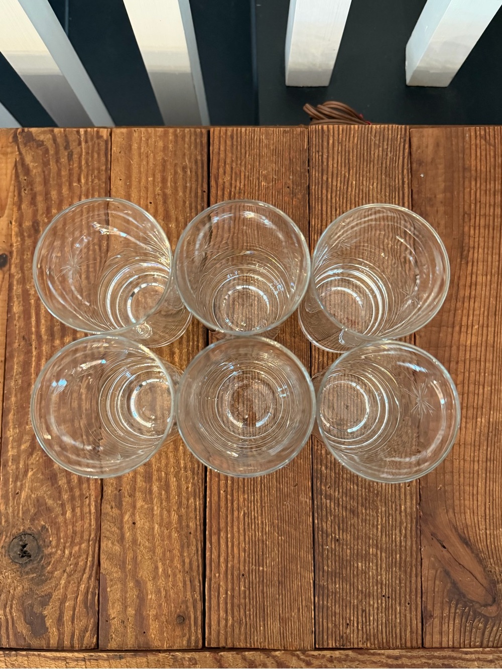 (6) Vintage MCM Clear Etched Star Highball Glasses - Picture 3 of 5
